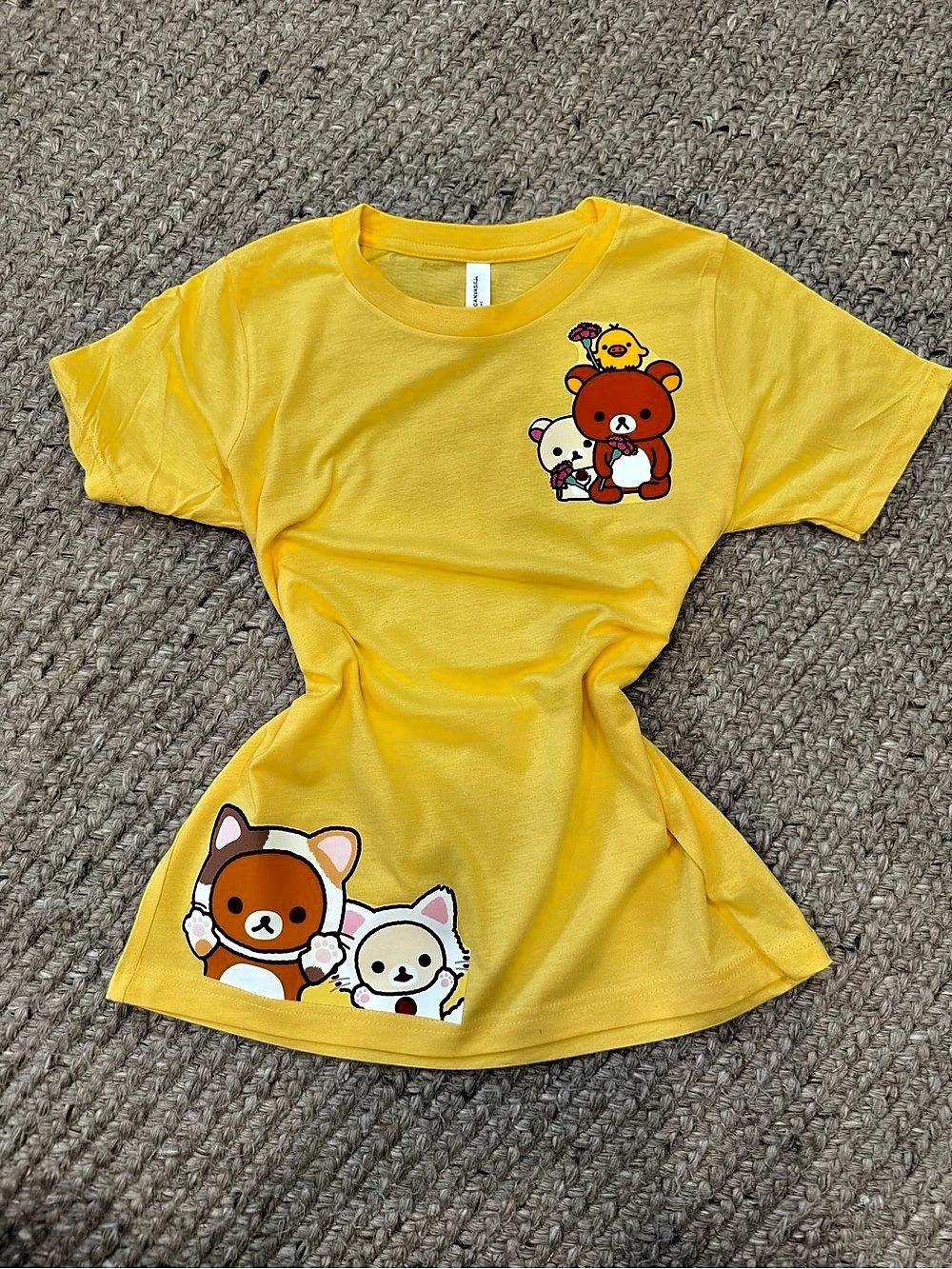 Bella + Canvas Yellow Rilakkuma Graphic Short Sleeve Tee